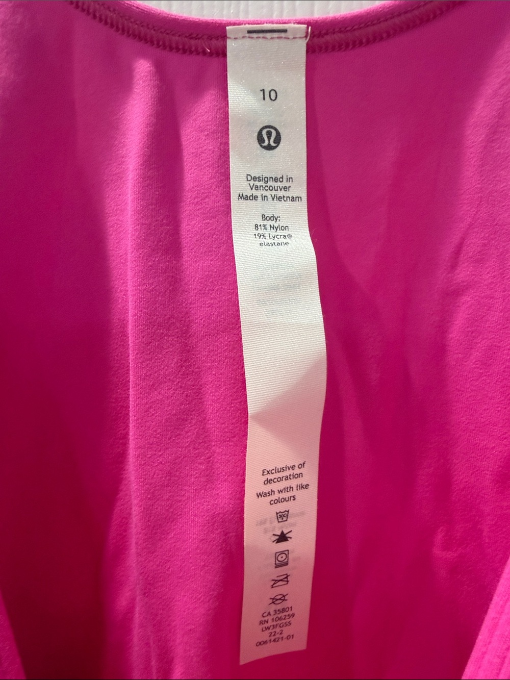 lululemon athletica Hot Pink V-Neck Crop Top - Picture 2 of 3